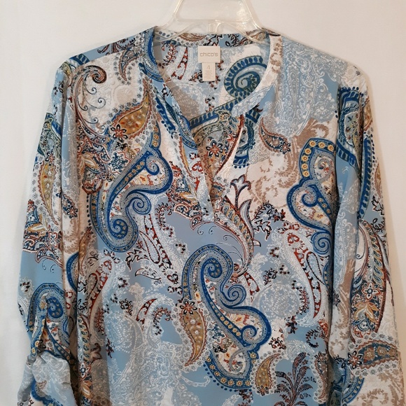 Chicos Printed Asymmetrical Top - Picture 2 of 8